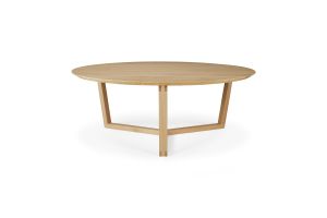 ETHNICRAFT OAK TRIPOD ROUND COFFEE TABLE 96x96x36