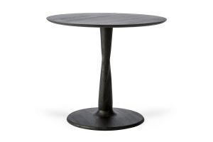 ETHNICRAFT BLACK OAK TORSION ROUND DINING TABLE 90