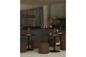 ETHNICRAFT BLACK OAK TORSION ROUND DINING TABLE 90