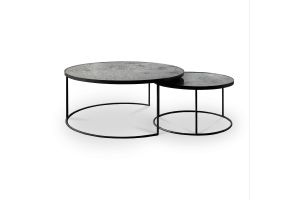 ETHNICRAFT NESTING COFFEE TABLE SET OF 2 - CLEAR 