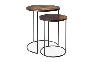 ETHNICRAFT NESTING SIDE TABLE SET OF 2 - BRONZE 