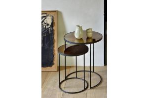 ETHNICRAFT NESTING SIDE TABLE SET OF 2 - BRONZE 