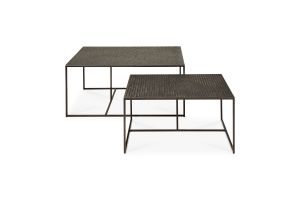 ETHNICRAFT NESTING PENTAGON COFFEE TABLE - WHISKY 53 x 60 x 31 / 80 x 68 x 36 25895