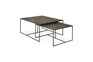 ETHNICRAFT NESTING PENTAGON COFFEE TABLE - WHISKY 53 x 60 x 31 / 80 x 68 x 36 25895