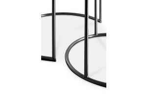 ETHNICRAFT NESTING COFFEE TABLE SET OF 2 - BRONZE  61 x 61 x 36 / 92 x 92 x 41 20700