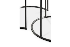 ETHNICRAFT NESTING COFFEE TABLE SET OF 2 -CHARCOAL