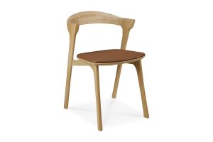 ETHNICRAFT OAK BOK DINING CHAIR - COGNAC LEATHER 51488