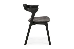 ETHNICRAFT BLACK OAK BOK DINING CHAIR - GREY FABRIC 51493