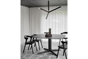 ETHNICRAFT BLACK BOK DINING CHAIR - BLACK LEATHER 50x54x76 51492