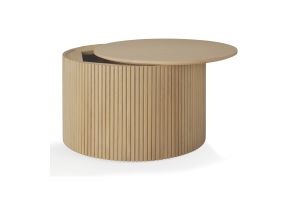ROLLER MAX COFFEE TABLE - OAK - ROUND - REMOVABLE COVER 60 X 60 X 37 50045