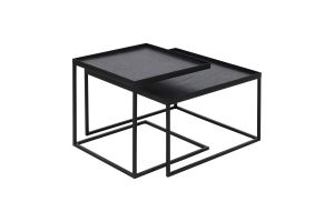  ETHNICRAFT TRAY SQUARE COFFEE TABLE SET 
 39 x 39 x 38 / 52 x 52 x 31 20791