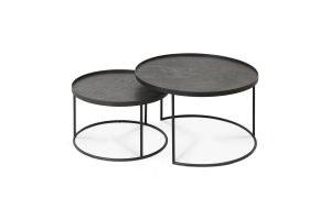 ETHNICRAFT TRAY ROUND COFFEE TABLE SET 
49 x 49 x 31 / 62 x 62 x 38 20726 