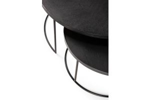 ETHNICRAFT TRAY ROUND COFFEE TABLE SET 
62 x 62 x 31 / 93 x 93 x 38 