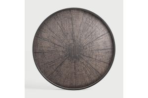  ETHNICRAFT BLACK SLICE WOODEN TRAY XL ROUND