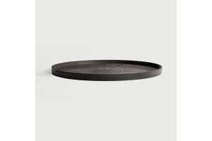  ETHNICRAFT BLACK SLICE WOODEN TRAY XL ROUND