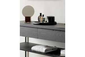 ETHNICRAFT BLACK OAK MONOLIT CONSOLE - 2 DRAWERS