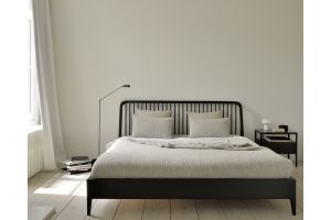 ETHNICRAFT BLACK OAK SPINDLE BED (WITHOUT SLATS) 190x210x97 MATTRESS SIZE 180x200 51236