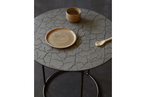 ETHNICRAFT CELESTE SIDE TABLE -LAVA TAUPE 45x45x43
