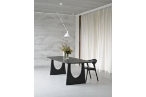 ETHNICRAFT BLACK OAK GEOMETRIC DINING TABLE 250