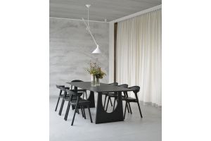 ETHNICRAFT BLACK OAK GEOMETRIC DINING TABLE 220