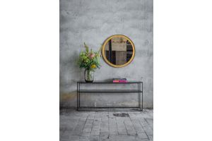 ETHNICRAFT AGED - CHARCOAL SOFA CONSOLE -2 SHELVES