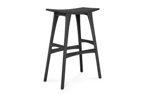 ETHNICRAFT BLACK OAK OSSO BAR STOOL 57x33x80 53041