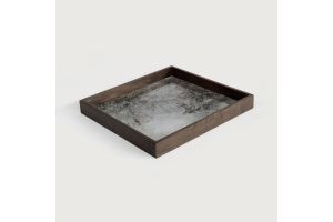 ETHNICRAFT CLEAR MIRROR TRAY - SMALL SQUARE