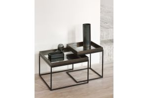 ETHNICRAFT CLEAR MIRROR TRAY - SMALL SQUARE