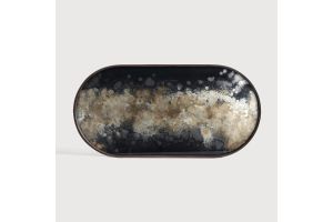  ETHNICRAFT BLACK ORGANIC TRAY - MEDIUM OBLONG