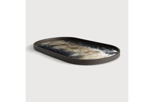  ETHNICRAFT BLACK ORGANIC TRAY - MEDIUM OBLONG
