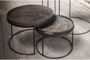 ETHNICRAFT BEADS TRAY - WOOD - BLACK - 48x48x4