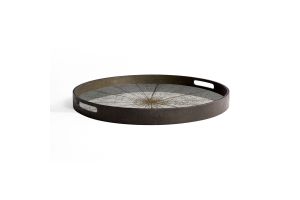 ETHNICRAFT SLICE TRAY- MIRROR- LIGHT AGED- 48x48x4