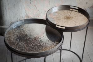 ETHNICRAFT SLICE TRAY- MIRROR- LIGHT AGED- 48x48x4