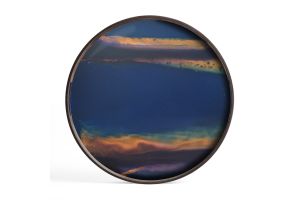 ETHNICRAFT ORGANIC TRAY - GLASS - INDIGO - 48x48x4