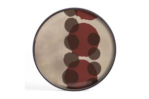 ETHNICRAFT LAYERED DOTS TRAY- GLASS- PINOT-48x48x4