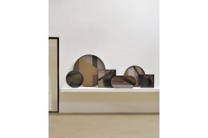 ETHNICRAFT ANGLE TRAY - GLASS - SLATE - 48x48x4