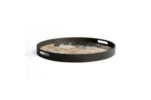 ETHNICRAFT ORGANIC TRAY - GLASS - BLACK - 48x48x4