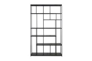 ETHNICRAFT ZWART TEAK STUDIO REK 120x40x205 - ZWART METALEN FRAME 10081