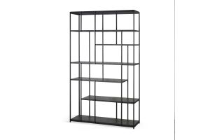 ETHNICRAFT ZWART TEAK STUDIO REK 120x40x205 - ZWART METALEN FRAME 10081