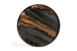 ETHNICRAFT ORGANIC TRAY- GLASS - BRONZE -L 61x61x4