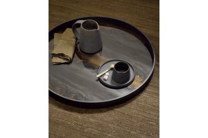 ETHNICRAFT ORGANIC TRAY- GLASS - BRONZE -L 61x61x4