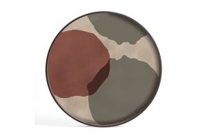 ETHNICRAFT OVERLAPPING DOTS TRAY GLASS - L 61x61x4