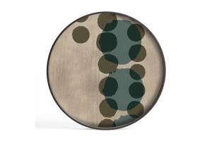 ETHNICRAFT LAYERED DOTS TRAY-GLASS-SLATE-L 61x61x4