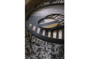 ETHNICRAFT ASYMMETRIC DOT TRAY- WOOD- XL 92x92x4