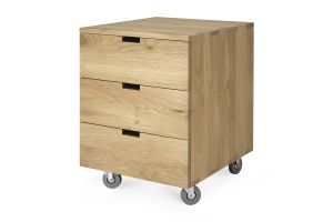 ETHNICRAFT BILLY LADEKAST EIKEN 50X56X66 | 3 ZACHTSLUITENDE LADES 50624