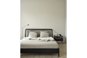 ETHNICRAFT SPINDLE NACHTKASTJE | ZWART EIKEN | 1 LADE | 55X35X52