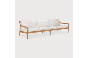 ETHNICRAFT JACK OUTDOOR BANK TEAK | OF WHITE KUSSEN | ZITHOOGTE 40 CM | 3-ZITS | 265X90X73