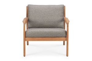 ETHNICRAFT JACK OUTDOOR LOUNGE STOEL TEAK | KUSSEN MOCHA | ZITHOOGTE 40 CM | 76X90X73