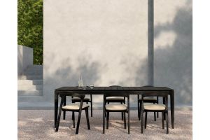 ETHNICRAFT TEAK BOK OUTDOOR DINING TABLE BLACK 200x100 10277