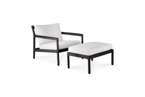 ETHNICRAFT JACK OUTDOOR VOETENBANK TEAK BLACK OFF WHITE 71X54X40